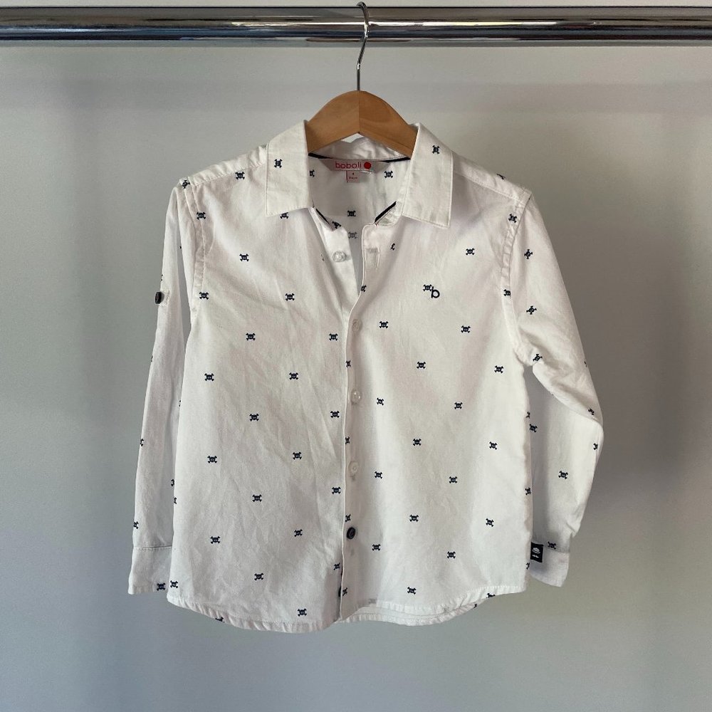 Boboli Cotton Printed Oxford Shirt